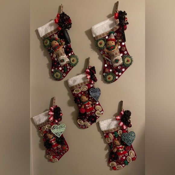 KEEPSAKE (Handcrafted) Luxury One-Of-A-Kind Christmas Stockings (Italian) - Picture 1 of 10